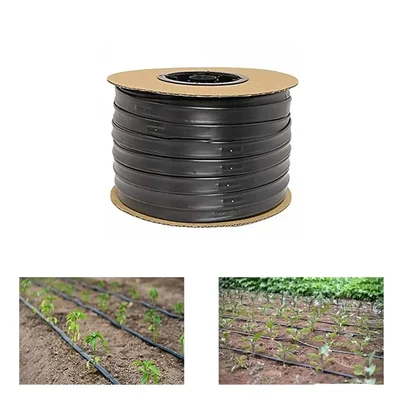 Heavy Duty 900 meter, 16 mm Flat Inline Drip Pipe with 30 cm Hole Spacing and 4 Liter/Hour Water Discharge Rate